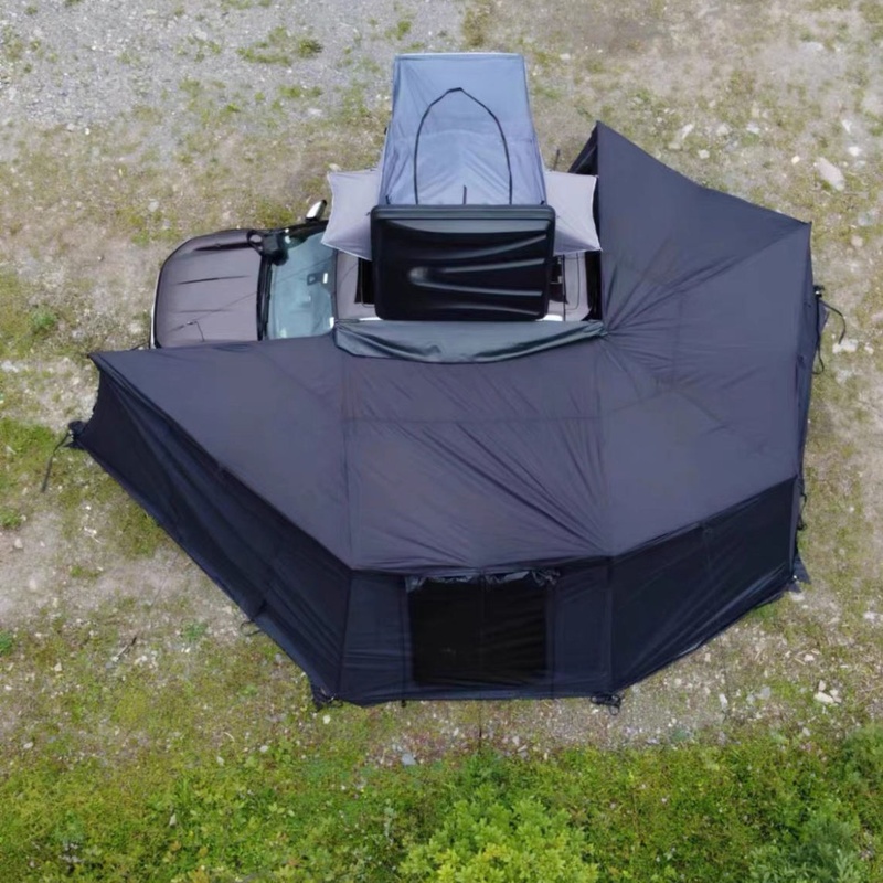 Outdoor Adventure Degree - 防水・270度拡張可能な車用サイドオーニングシェルター、SUV・トラック用自立式、アウトドアキャンプアドベンチャーに最適