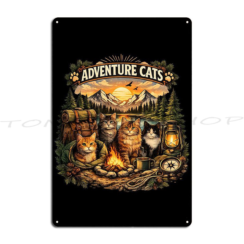 冒険好きな猫たち かわいい猫好き向け アウトドアメタルプラー - Outdoor Adventure Cinema のレビューと価格